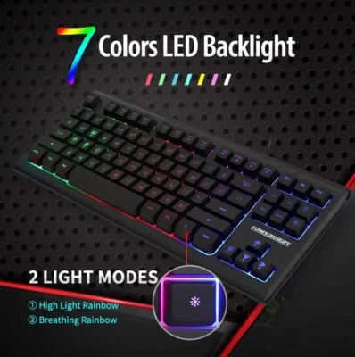 Gaming Keyboard Lumsburry Elf 968 rainbow led gaming keyboard 87 key - Image 1 of 4