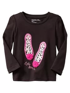 Baby GAP Leopard Shoes Embellished Long Sleeve Tee T Shirt Top 5T Brown NWT $20 - Picture 1 of 1