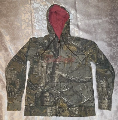 Carhartt Girls Kids Medium 8-10 Full Zip Realtree Camo Hunting Hoodie Pink Logo - Image 1 of 4