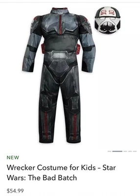 New Disney Star Wars The Bad Batch WRECKER Costume and Mask New Sz 3 - Image 1 of 4