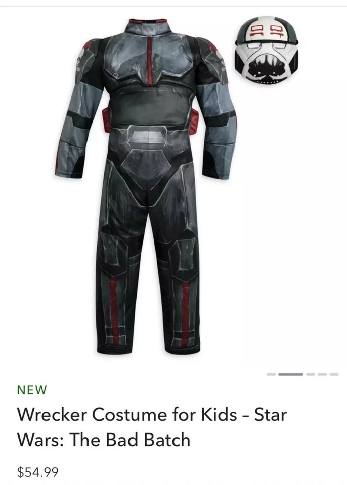 New Disney Star Wars The Bad Batch WRECKER Costume and Mask New Sz 5 6 - Image 1 of 4