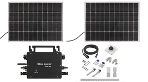 Balkonkraftwerk150W 2 Solarpanel WLAN Inverter Mini PV Solaranlage steckerfertig - Bild 1 von 1