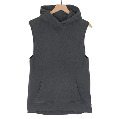 Sudadera con capucha deportiva Lululemon Blissed Out sin mangas para mujer 6 bolsillos gris oscuro Foto 1 de 4