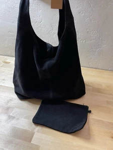 Bolso sin asas brandy melville 100 % cuero de vaca en negro ”+ clip agotado - Imagen 1 de 10