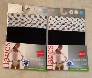 Hanes Womens Underwear Sz 9, 2 Pks, 2 Pairs Each, Microfiber, No Ride Up, Hi Cut - Picture 1 of 2