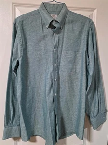 Vintage Arrow Men's Teal Long Sleeve Cotton Blend Dress Shirt (16 34-35) - Picture 1 of 3