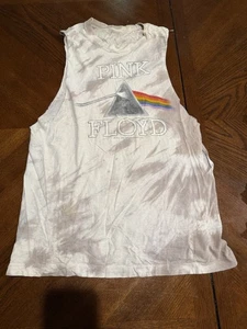 VINTAGE PINK FLOYD TIE-DYE GREY T-SHIRT 1982 Cut Tank Modified Authentic - Picture 1 of 8