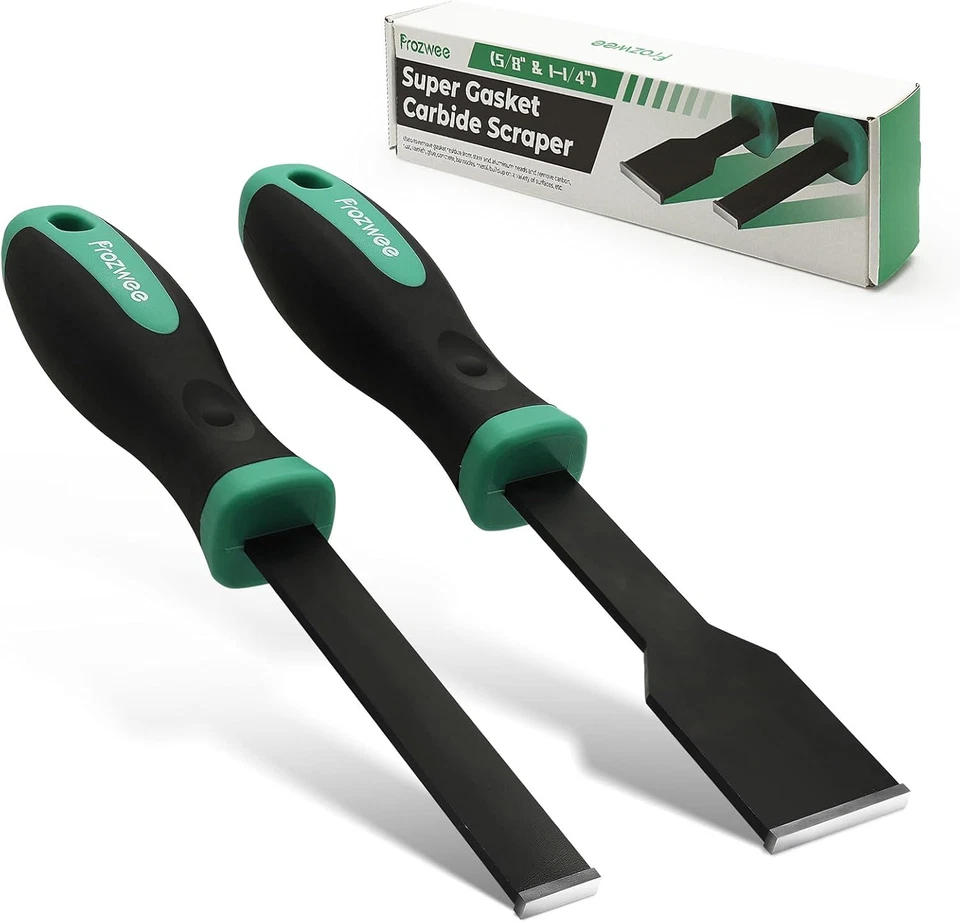 PROZWEE 2PCS Carbide Scraper Set(1-1/4 Inch & 5/8 Inch),Super Gasket Scraper with Durabl