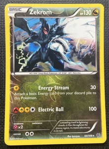 Zekrom 64/108 Roaring Skies Reverse Holo Rare LP Pokemon 2015 - Picture 1 of 2