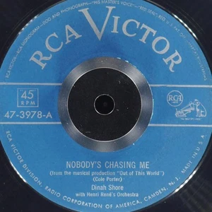 DINAH SHORE Nobody'S Chasing Me / My Heart Cries For You RCA VICTOR 47-3978 EX- - Picture 1 of 4