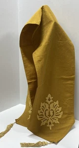 Table Runner Gold Embroidered Beaded 72”X 13” With Tassels - Picture 1 of 6