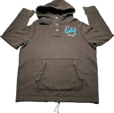 Sudadera con Capucha Hollister 1/4 Cremallera De Colección Para Hombre Grande Marrón Surfer Peso Pesado Vellón Y2k Foto 1 de 4