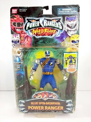Figura de acción Power Rangers Wild Force Blue Spin Morphin 2002 Bandai 10162 Foto 1 de 4