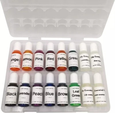 12 Colors Candle Dye - Candle Making Liquid Colorants for Soy Wax,Beeswax, Gel,  - Image 1 of 4