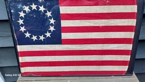 13 Star American Flag - parade flag 11 x 17" Betsy Ross 1926 - Afbeelding 1 van 3