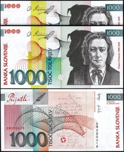 Slovenia 1000 Tolarjev 2003, UNC, COPPIA 2 pezzi, consecutivi, P-32a - Foto 1 di 4