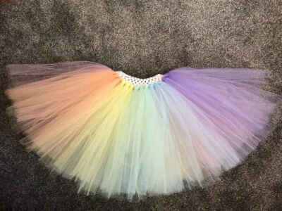 Rainbow tutu, pastel Rainbow Tutu, unicorn tutu, Mermaid, girls christmas gift - Image 1 of 2