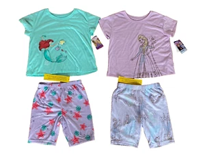 NEW LOT of 2 Disney Girl size 10 summer 2pc pajama set flame resistant - Picture 1 of 13