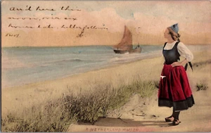 Postcard Netherland Maiden Undivided Back Postmarked 1907 - Picture 1 of 2