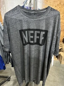 NEFF Men's Dark Heather Gray Short Sleeve Logo T-Shirt NEW Large L - Picture 1 of 4