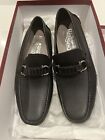 New Salvatore Ferragamo Stuart Black Leather Men Drivers Loafers Shoes 12 $620