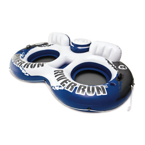Intex River Run II Inflatable 2 Person Pool River Tube Float with Drink Cooler