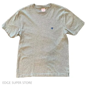 Brooks Brothers Light Heather Gray Blue Logo Crew Neck Cotton T-shirt Small - Picture 1 of 3