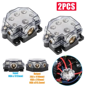 2pcs Durable ABS Plastic Covered Car Audio Power Block 1 Way In 5 Ways Out - Picture 1 of 9