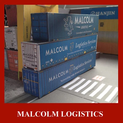 CARD KIT SHIPPING CONTAINERS SCOTLAND U.K Malcolm Logistics Shipping Containers Model Card Kits 40ft & 45ft x 5 OO Scale
