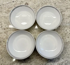 4 United Airlines Platinum Silver First Class Dining Wessco China Bowl BO798 EUC - Picture 1 of 12