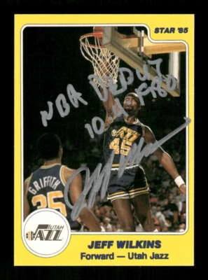1984-85 Star 236 Jeffrey Wilkins w NBA debut inscription BNDR - Image 1 of 2