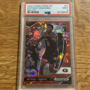 2020 Panini Prizm DP Anthony Edwards #41 RC Red Ice PSA 9 MINT
