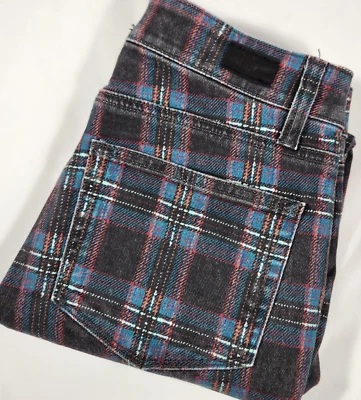 PAIGE jeans pants HOXTON Ankle Black Atlantic Tartan PLAID size 25 - Image 1 of 4