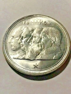 1954 Belgium 100 Francs .835 Silver Unc+ #11733 - Image 1 of 2