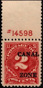 Canal Zone - 1925 - 2 Cents Carmine Rose Postage Due J19 Mint NH Plate # Single - Picture 1 of 1