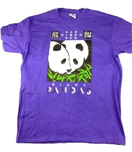 90's San Diego Zoo Giant Pandas T-shirt Made USA fit Med? Purple Haines - Picture 1 of 5