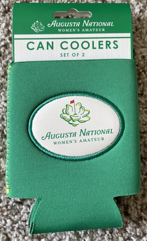 2023 WOMENS AMATEUR Masters (GREEN) CAN COOLERS SET OF 2 AUGUSTA NATIONAL FLAG Cover