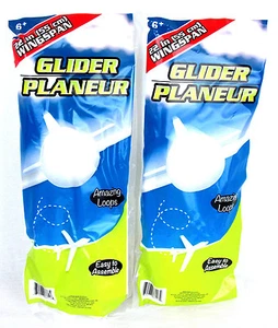 Lot of 2 Foam Glider Plane 22" Wingspan Hand Launched Easy Set Up Loops Stunts - Picture 1 of 2