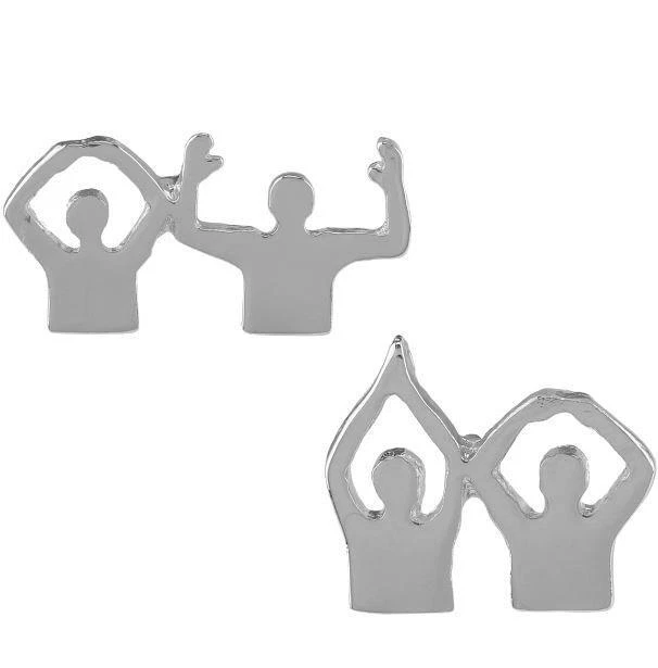 Ohio State University OSU O-H-I-O silver stud Earrings Buckeyes Jewelry - Image 1 of 1