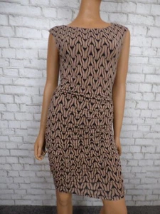 $140 Tart Black Beige Ruched Bodycon Soft Modal Jersey Dress S NEW T614 - Picture 1 of 10