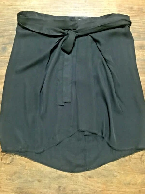 Falda Isabel Marant Negra 100% Seda Envoltura Corbata FR38 UK10 Foto 1 de 4