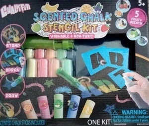 Duftkreide Schablonen Set Waschbar & Ungiftig Chalkfiti, 5 Fruchtige Düfte; 5+ - Bild 1 von 5