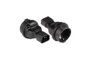 Netzadapter, Kaltgerätestecker, Typ F, C14, schwarz - Bild 1 von 4