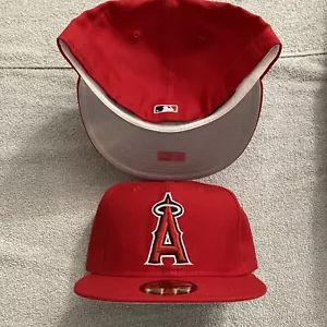 NUEVO Los Angeles Angels New Era Sombrero Ajustado 7 5/8 Anaheim Club Gris UV Alama LANA - Imagen 1 de 8