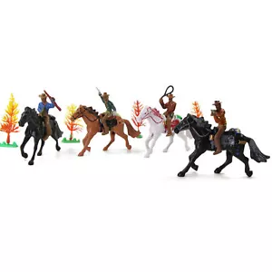 16Stk. Moldell 1:25 Bemahlte Figuren Pferde Western Vintage Cowboy Knight Spur G - Picture 1 of 6