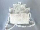 Handbag Pouch Vintage Years 90 Kookai Pearl Pearly Internal Silk
