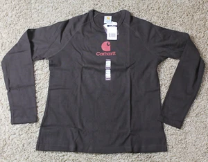 Carhartt for Women - Long Sleeve Casual Tee - Brown w/ Red Logo - XL Regular - Picture 1 of 5