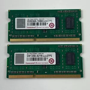 8GB DDR3 Laptop RAM Memory (2x4GB) 1600MHz SO-DIMM - PC3L-12800S Transcend - Picture 1 of 1