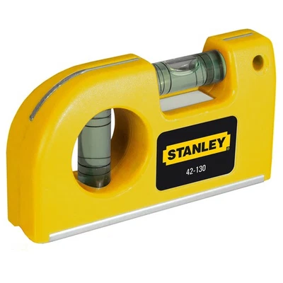 Stanley 87mm 3.4" Magnetic Pocket Level 2 Vials 0-42-130 - Image 1 of 4