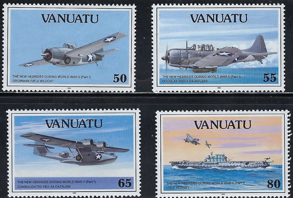 Vanuatu MNH Stamps WW II Military Aircraft  CV $10.50 ............22L......P-818 - Image 1 of 1